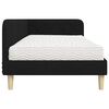 vidaXL Cadre de lit d'angle avec matelas Noir 90 x 190 cm tissu