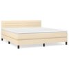 vidaXL Sommier &agrave; lattes de lit avec matelas Cr&egrave;me 160x200 cm Tissu
