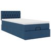 vidaXL Cadre de lit ottoman avec matelas bleu 90x190 cm tissu