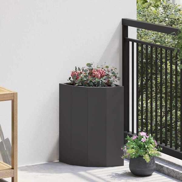 vidaXL Jardini&egrave;re d'Angle Noir 30 x 30 x 50 cm Acier