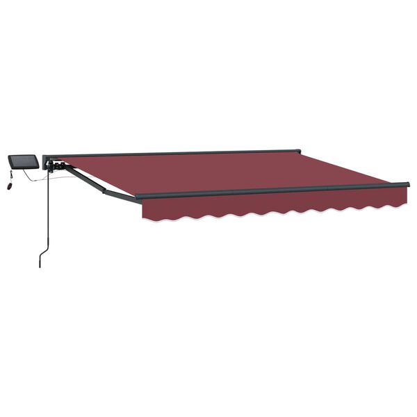 vidaXL Cadre de store manuel avec LEDs Bordeaux 3 x 2 m