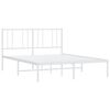 vidaXL Cadre de lit m&eacute;tal sans matelas et t&ecirc;te de lit blanc 160x200 cm