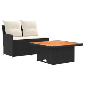 vidaXL Canap&eacute; de jardin avec accoudoirs et table relevable 2 Pi&egrave;ce