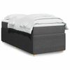 vidaXL Sommier &agrave; lattes de lit avec matelas Gris fonc&eacute; 90x200 cm Tissu