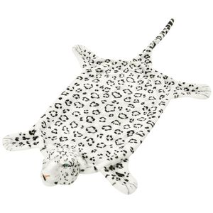 vidaXL Tapis en peluche en forme de l&eacute;opard 139 cm Blanc