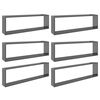 vidaXL &Eacute;tag&egrave;res cube murales 6 pcs Gris brillant 100x15x30 cm