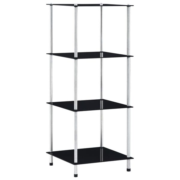 vidaXL &Eacute;tag&egrave;re 4 niveaux Noir 40x40x100 cm Verre tremp&eacute;