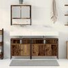 vidaXL Ensemble de mobilier de salle de bain avec &eacute;tag&egrave;re 3 pcs Marron