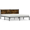 vidaXL Cadre de lit en m&eacute;tal sans matelas ch&ecirc;ne fum&eacute; 180x200 cm