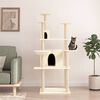 vidaXL Arbre à chat avec griffoirs en sisal Crème 166 cm