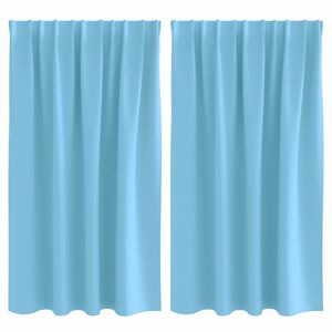 vidaXL Rideaux occultants avec anneaux 2 pcs Bleu clair 140 x 140 cm