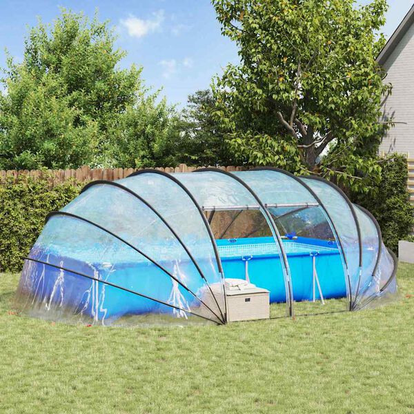 vidaXL D&ocirc;me de tente de piscine Transparent 640 x 432 x 205 cm PVC