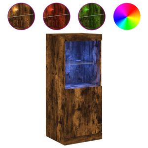vidaXL Buffet avec lumi&egrave;res LED ch&ecirc;ne fum&eacute; 41x37x100 cm