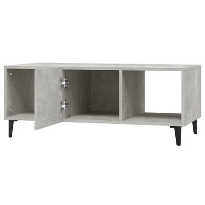 vidaXL Table basse Gris béton 102x50x40 cm Bois d'ingénierie