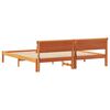 vidaXL Cadre de lit avec t&ecirc;te de lit Brun cire 200 x 200 cm Pin massif
