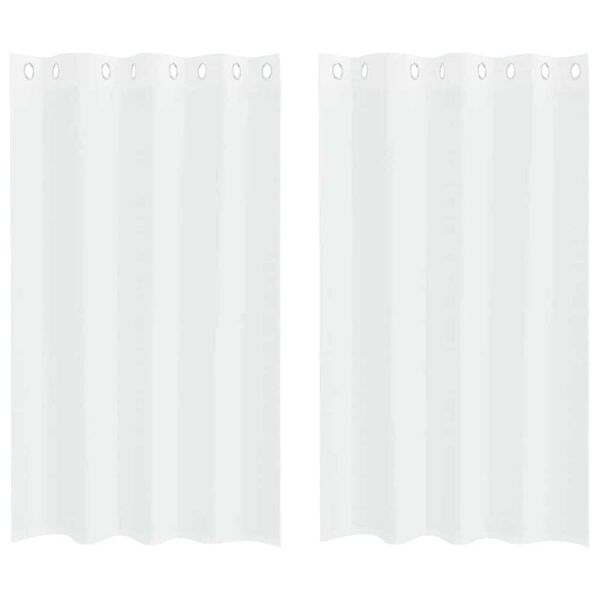 vidaXL Rideau en Voile 2 pcs Blanc 175 x 140 cm Polyester