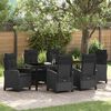 vidaXL Ensemble de salle &agrave; manger pour jardin 7 pcs Noir polyrotin
