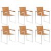 vidaXL Chaises de jardin lot de 6 avec coussins Bois d'acacia solide