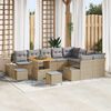 vidaXL Ensemble de canap&eacute; de jardin 12 pcs Beige Poly rotin