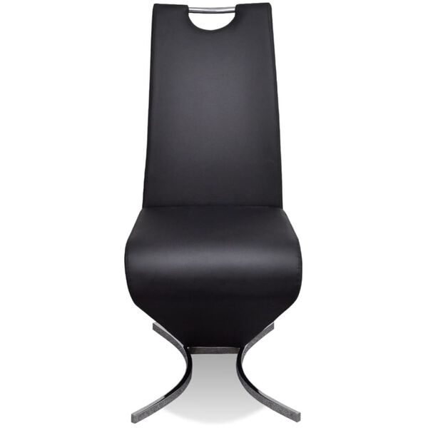 vidaXL Chaises &agrave; manger lot de 2 noir similicuir
