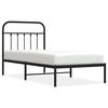 vidaXL Cadre de lit m&eacute;tal sans matelas avec t&ecirc;te de lit noir 90x190 cm