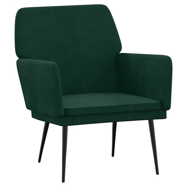 vidaXL Fauteuil Vert fonc&eacute; 62x79x79 cm Velours