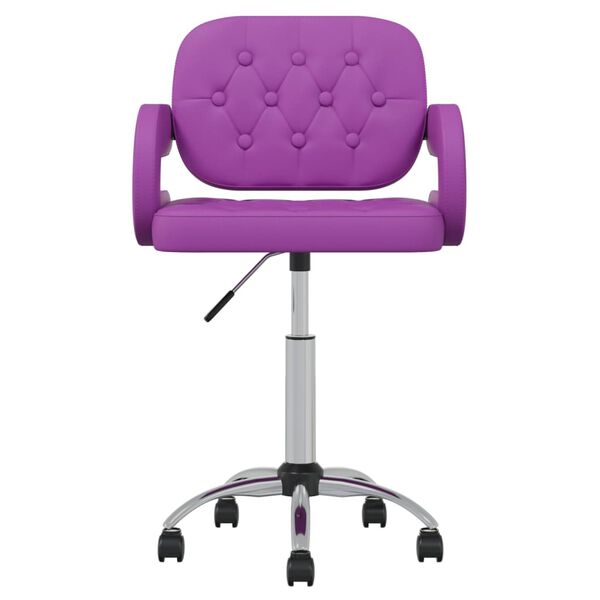 vidaXL Chaise pivotante de salle &agrave; manger Violet Similicuir