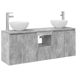 vidaXL Ensemble d'armoire de salle de bain 3 pc Gris b&eacute;ton