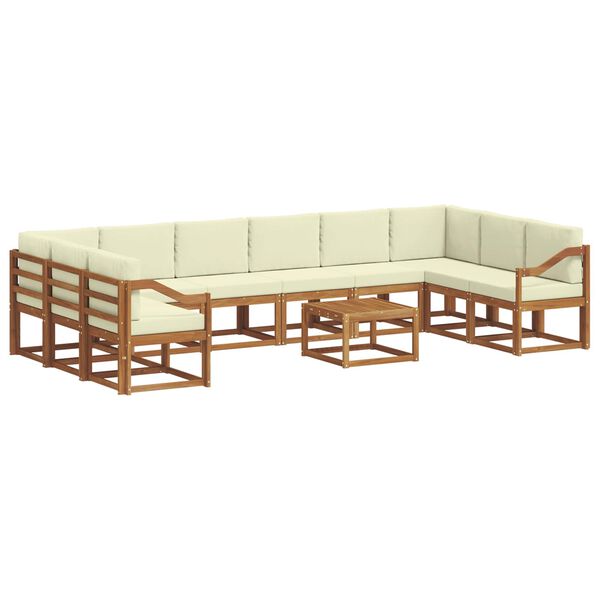 vidaXL Ensemble de canap&eacute;s d'ext&eacute;rieur 11 pcs Naturel et Cr&egrave;me