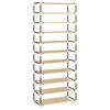 vidaXL Armoire &agrave; chaussures Cr&egrave;me 60x30x166 cm Tissu