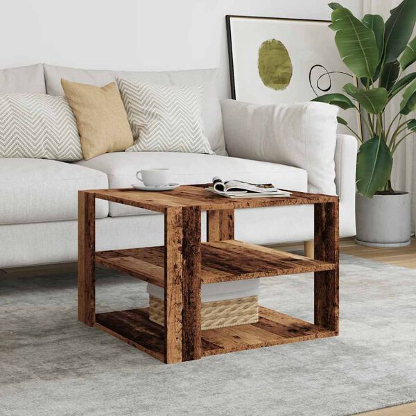 vidaXL Table basse vieux bois 58x58x40 cm bois d'ing&eacute;nierie