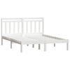vidaXL Cadre de lit sans matelas blanc bois massif 140x190 cm