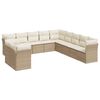 vidaXL Salon de jardin 11 pcs avec coussins beige r&eacute;sine tress&eacute;e