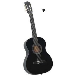 vidaXL Guitare classique de d&eacute;butants et enfants Noir 3/4 36"