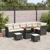 vidaXL Ensemble de canap&eacute; de jardin avec coussin 9 pcs Noir et cr&egrave;me