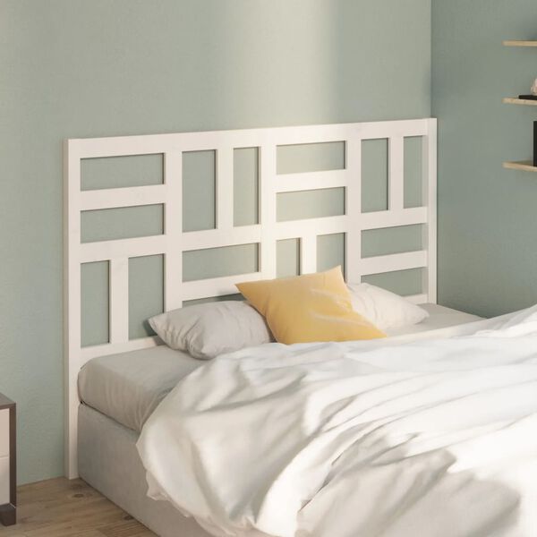 vidaXL T&ecirc;te de lit Blanc 141x4x104 cm Bois massif de pin
