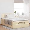 vidaXL Cadre de lit ottoman avec matelas cr&egrave;me 120x200cm tissu