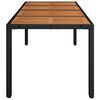 vidaXL Table de jardin dessus en bois Noir 190x90x75 cm R&eacute;sine tress&eacute;e