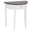 vidaXL Table console avec tiroir et dessus de table marron Demi-ronde