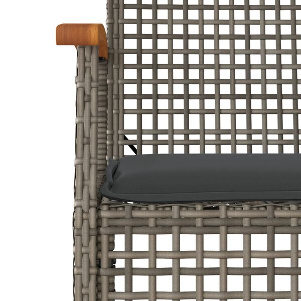 vidaXL Ensemble &agrave; manger de jardin et coussins 7 pcs gris rotin