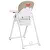 vidaXL Chaise haute b&eacute;b&eacute; Beige Aluminium