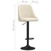 vidaXL Tabourets de bar lot de 2 cr&egrave;me velours