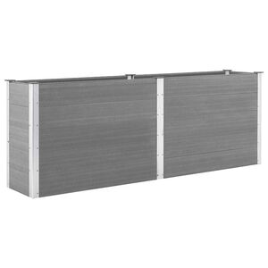 vidaXL Lit sur&eacute;lev&eacute; de jardin 250x50x91 cm WPC Gris