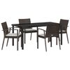 vidaXL Ensemble de salle &agrave; manger pour jardin 5 pcs Marron et Noir