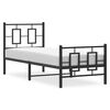 vidaXL Cadre de lit métal sans matelas avec pied de lit noir 75x190 cm