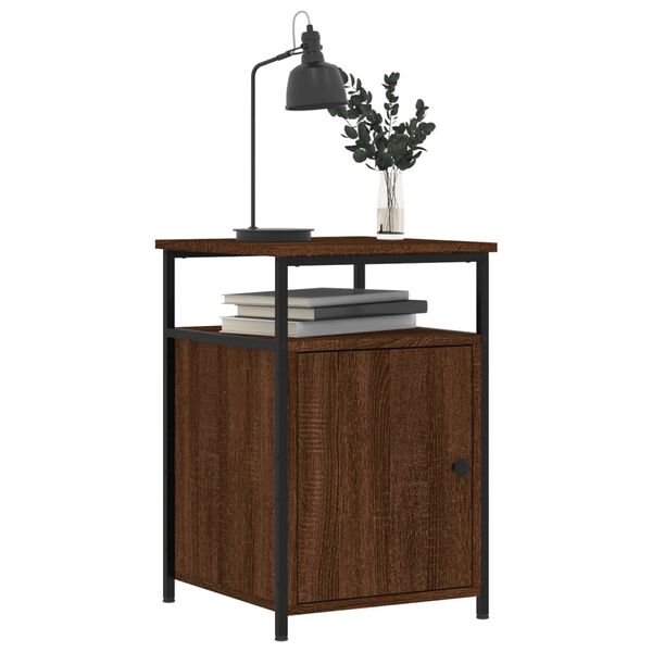 vidaXL Tables de chevet 2pcs Ch&ecirc;ne marron 40x42x60cm Bois d'ing&eacute;nierie