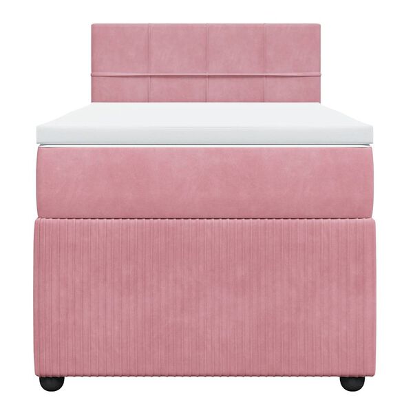 vidaXL Sommier &agrave; lattes de lit et matelas Rose 80x200 cm Velours