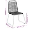 vidaXL Ensemble &agrave; manger de jardin 5 pcs Noir