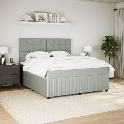 vidaXL Sommier à lattes de lit et matelas Gris clair 180x200cm Velours