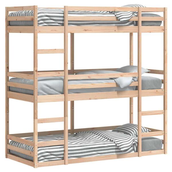 vidaXL Lit superpos&eacute; triple sans matelas 80x200 cm bois de pin massif